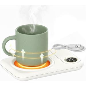 USB Mug Warmer  Auto Shut Off  Battery Operated Coffee Cup Warmer  Fast Heating for Office & Home, Works with Ceramic, Glass & Stainless Steel Mugs (No Mug)