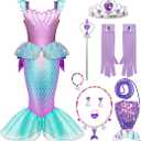 Spooktacular Creations Halloween Mermaid Costume for Girls, Little Mermaid Dress, Princess Dress Up for Girls 4-6 for DressUp, Size M