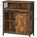 VASAGLE Buffet Cabinet, Coffee Bar Storage Cabinet, Sideboard with 1 Sliding Barn Door, Adjustable Shelves, 11.8 x 27.6 x 31.5 Inches, for Living Room, Rustic Brown and Ink Black ULSC089B01