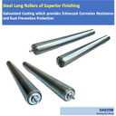 Set of 2 Durable Galvanized Steel Conveyor Rollers, each 16 in BF Length & 1.5 in Diameter | 1/4" Axle Diameter | Replacement Steel rollers for Roller Conveyor Systems, Roller Stands