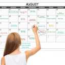 Large Dry Erase Calendar for Wall - Undated 1 Month Big Wall Calendar, 40" x 30", Erasable & Reusable Laminated Calendar Max with 8 Round Stickers, Great Layout Wall Calendar Dry Erase for Home, Office and School