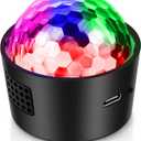 Mini Disco Ball Light,Rechargeable Party Lights,Sound Activated Strobe DJ Light,Portable Battery Operated,Night Lights Projector for Kids,Halloween,Disco Decoration for Car/Parties (1-PACK)