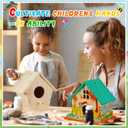 Liliful 4 Pack Birdhouse Kit DIY Wooden Bird House with Paint and Paintbrushes Arts and Crafts Painting Kits for Boys Girls Adults Build Paint Christmas Birthday Indoor Outdoor Craft (Classic Style)