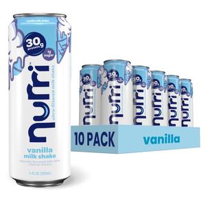 Nurri - 30g Protein Ultra Filtered Milk Shake  Vanilla - Lactose Free, Low Sugar, 150 Calories, 10 Vitamins and Minerals - 11 fl oz, 10 Cans