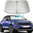 2 x TVK Car Windshield Sun Shade,Foldable Sun Shield for Heat and UV Protection,Reflective Polyester Blocks Heat that Keeps Your Vehicle Cool,Small Sedans (57.08x 33.46inch)