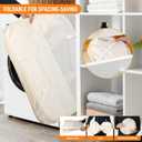 Collapsible Laundry Baskets with 3 Compartment, 150L Tear-proof Pop Up Hamper, Foldable Laundry Basket with Tote Handles, Dirty Clothes Hamper for Laundry, Bedroom, Bathroom, Dorm Beige