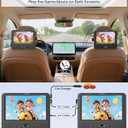 FANGOR 7.5 Inch Dual Car DVD Player, Portable Headrest Video Player for Car with 5 Hours Rechargeable Battery, Last Memory, AV Out/in, Support USB/SD/Sync TV, All Regions (1 Player+1 LCD Screen)