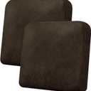 Couch Cushion Covers Leather-Look 2PC Stretch Sofa Seat Slipcover Sets for Living Room Individual Sofa Cushion Cover Couch Seat Protectors, Pet-Friendly, Non-Slip, Easy Fit - Coffee