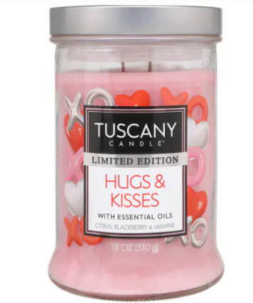 Tuscany Limited Edition Scented Jar Candle - Hugs & Kisses