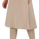 ANIVIVO Women Long Knee Length Skirt with Full Leggings,Skirted Leggings with High Waisted Pockets (XX-Large)