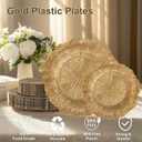 DaYammi 60Pcs Gold Plastic Plates-Elegant Gold Plates Disposable & Reusable-Heavy Duty Plastic Plates for Party Including 30 Dinner Plate, 30 Dessert Plate for Weddings,Dinner Parties