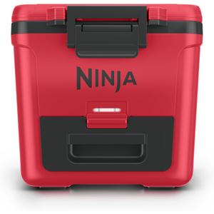 Ninja FrostVault™ 30qt Cooler with Wheels, Dry Storage Drawer, True Red | Ninja FrostVault's 30-qt capacity holds 48 cans, keeps food cool & dry, and rolls easily on all-terrain wheels