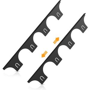 4 x Stainless Steel Stove Gap Covers, Stove Gap Filler, Stove Guard Counter Side Gap Cover, Oven Gap Filler, Easy Clean and Heat Resistant, Adjustable Length 13.8" to 27.5" (2 Pack, Black)