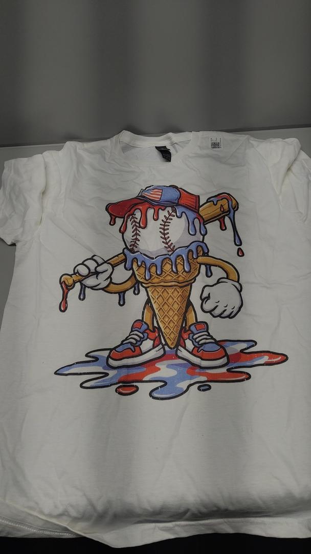 Baseball Life Style 101 Apparel Youth Drip Baseball Boys Kid T-Shirt, Size M, White