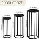 Urban Deco Set of 3 Black Hexagon Metal Cylinder Stands for Party