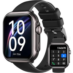 Smart Watches for Women Fitness Tracker: 1.85" Smartwatch with 30 Day+Battery Life Make/Answer Call Sleep Heart Rate SpO2 Monitor IP68 Waterproof 120+Sport Mode Watch for Android iPhone Samsung Black