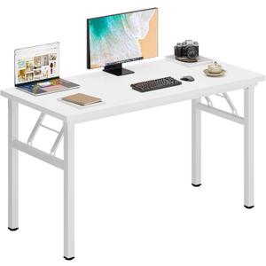 DlandHome 47 inches Folding Table Computer Desk Portable Table Activity Table Conference Table Home Office Desk, Fully Assembled White DND-ND5-120WW (White)