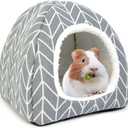 Guinea Pig Hideout Bed Dwarf Rabbit House Cave Accessories Cozy Hide-Out for Little Bunny Hedgehog Ferret Chinchilla & Other Small Animals (Grey)