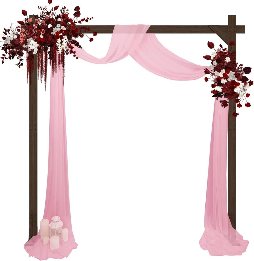 Babenest 7.38FT Wooden Wedding Arch, Square Wood Backdrop Arbor Stand, Indoor Outdoor Wedding Arbor for Rustic Ceremony Birthday Party Bridal Baby Shower Banquet Proposal Scene Garden Decoration