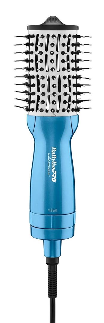 BaBylissPRO® Nano Titanium™ COMPACT TOOLS deliver full power in a compact size - deep waver, hair dryer, hot air brush, paddle brush, wand (Blue)