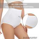 wirarpa Women's Underwear Cotton Super High Waisted Briefs Stretch Full Coverage Panties 4 Pack (White, XL)