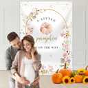 Wildflower Fall Little Pumpkin Baby Shower Backdrop Floral A Little Pumpkin is on The Way Photography Background Gold Glitter Fall Baby Shower Party Decorations 5x7ft