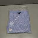 SUNNOW Women's Striped Twist Front Crop Button-Up Shirt Long Sleeve Casual Blouse Loose Fit Summer Tunic Top Large