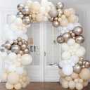 Voircoloria 90pack White Sand Balloons Different Size 18/12/10/5 Inch Sand White Balloon Garland Arch Kit for Wedding, Bridal, Baby Shower, Birthday, Graduation, Anniversary, Bachelorette Decorations