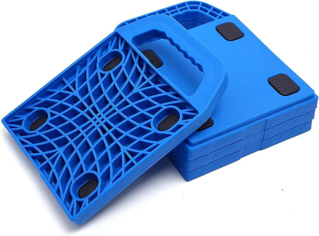 RV Jack Pads with The Easy-Grip Handle Effective in Preventing Jacks from Sinking Camper Jack Pads Blue Pack of 2
