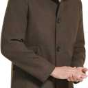 Kenneth Cole Men's Double Breasted Bib Peacoat (X-Large, Med Brown)