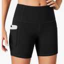 Biker Shorts Women Tummy Control 5" Workout Shorts Women with Pockets High Waisted Spandex Short for Gym Yoga, M