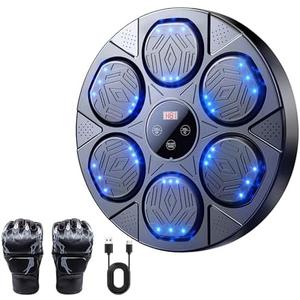 Music Boxing Machine for Adults Kids, Smart Bluetooth Punching Trainer with Gloves, Boxing Workout Equipment Target for Home, Office, Gym 3 Pack