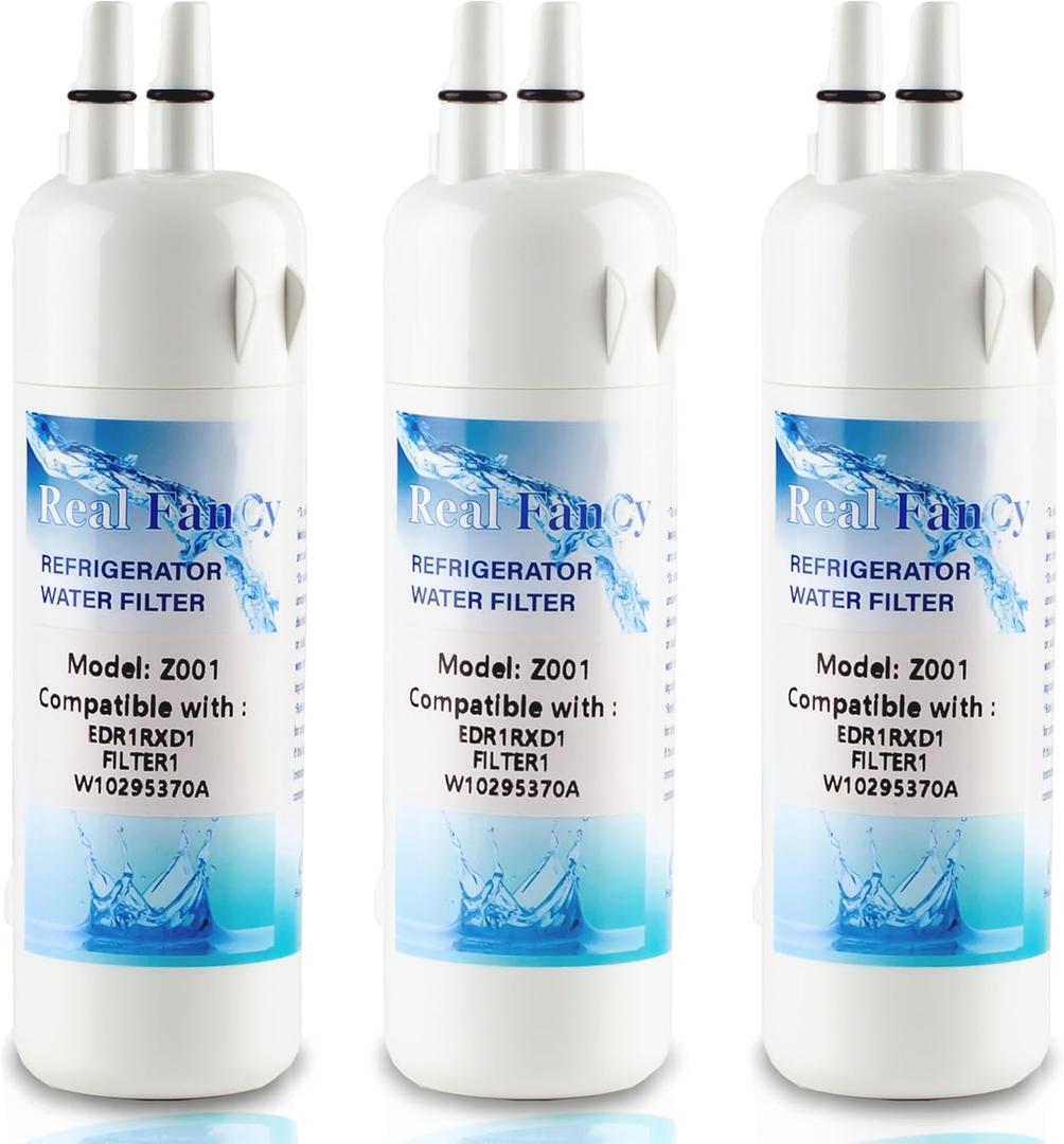 EDR1RXD1 Refrigerator Water Filter Replacement Compatible with W10295370A, WHR1RXD1, KAD1RXD1, EDR1RXD1B, Filter 1, P8RFWB2L, P4RFWB, 46-9930, 46-9081 Refrigerator Water Filter, 3 Pack