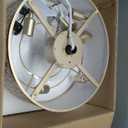 Gold Fandelier Ceiling Fan with Light, 20" Caged Gold Chandelier Ceiling Fans with Lights Remote Control, Fabric Mid-Century Modern with 6 Speeds for Bedroom, Nursery, Living Room.