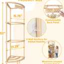 Corner Stuffed Animal Storage Tower, Large Wooden Plush Toy Storage Zoo, Arc Corner Display for Nursery & Playroom, Vertical Stuffed Animal Holder for Plushies, Teddy Bears & Toys with Wall Anchors, 15.75" 15.75" 52"