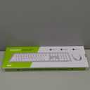 Wireless Keyboard and Mouse Combo - Full Size Slim Thin Wireless Keyboard Mouse with Numeric Keypad 2.4G Stable Connection Adjustable DPI (White & Silver)