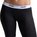 Woxer Womens Boxers - Biker 9" Boy Shorts Underwear for Women - Boxers for Women, Womens Boxer Briefs & Briefs for Women (Small, Black)