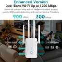 ROQRL WiFi Extender 2026 AC1200 Dual Band 5GHz/2.4GHz Signal Booster Up to 15,999 Sq.ft, 3-in-1 Wireless Repeater Router Amplifier for Home with Ethernet Port