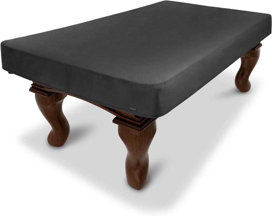 GoSports Premium Leatherette Pool Table Covers - Waterproof & Tearproof - Heavy Duty Indoor & Outdoor Billiard Table Covers (Black), Style: 6 ft (80" L x 48" W x 8" H)