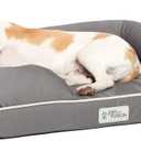 PetFusion Ultimate Dog Bed, Orthopedic Memory Foam, Multiple Sizes and Colors, Medium Firmness Pillow, Waterproof Liner, YKK Zippers, Breathable 35% Cotton Cover,Small (25x20"), Slate Grey