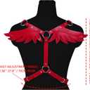 Women Leather Harness Lingerie, Sexy Angel Wings Chest Belt for Ladies, Punk Red Body Caged Waist Harness Straps for Fetish Costume Party Cosplay Rave Festival Party Couples BDSM Games (Red)