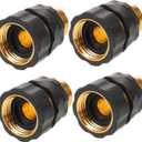SUPVOX Garden Hose Adapter Quick Connect Set of 4 Connectors Leakproof Easy to Install for All Garden Hose Applications