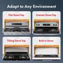 Mount Walker Bamboo Over the Stove Spice Rack, Stove Shelf with 6 Hooks for Back of Stove, 31.5" Kitchen Counter Shelf, Heat-Resistant, Kitchen Countertop Shelf for Spice Organization