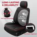 FREESOO Leather Seat Covers for Ford F150 SuperCrew/Crew Cab 2015-2026 | Fits F250/F350/F450 Super Duty 2017-2026, Custom Fit, Waterproof, Bucket Seat, Airbag Compatible, Lumbar Support, Easy-clean