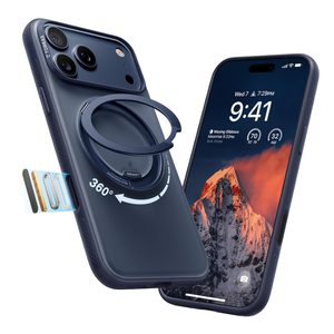 TORRAS 360 Magnetic Stand for iPhone 17 Pro Max Case, [Fit for MagSafe] [4X MilitaryGrade Protection] Slim Case for iPhone 17 Pro Max, 6.9", Translucent Deep Blue, Ostand O3 Fitness Series