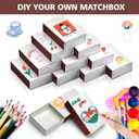 100PCS Blank Match Boxes, 2.25 x 1.42 x 0.59in Bulk Blank Matchboxes DIY White Storage Containers Holders with Double-Sided Striker for Guests Wedding Bridal Shower Baby Shower (No Matches Included)