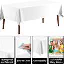 CXPSINC 54 Inch X 300 Feet Plastic Table Cover Roll Disposable Tablecloth with Slide Cutter for All Type/Shape Tables | Party, Banquet, Birthdays, Weddings(White, 300 Feet), 3600" x 54"