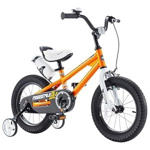 RoyalBaby Freestyle 16 Inch Kids Bike with Training Wheels, Kickstand, Water Bottle and Holder, and Reflectors for Boys and Girls Ages 4 to 7, Orange