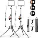 ALTSON 2 Packs Video Light Kit, LED Studio Light, 2700-6500K Dimmable Photography Lighting Kit with Tripod Stand&Phone Holder, 12" Rotating Streaming Light for Video Recording, Game Streaming, YouTube