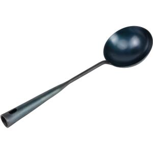 ZhenSanHuan Chinese Traditional HandMade Iron Ladle Wok Tool,Long wok utensils (Ladle, 32CM/12.6'')